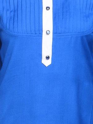 blue viscose kurta - 13927484 - Standard Image - 3