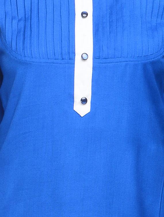 blue viscose kurta - 13927484 - Zoom Image - 3