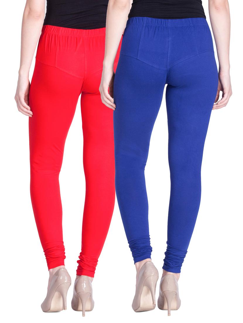 set of 2 multicolored cotton spandex leggings - 13934623 - Zoom Image - 3