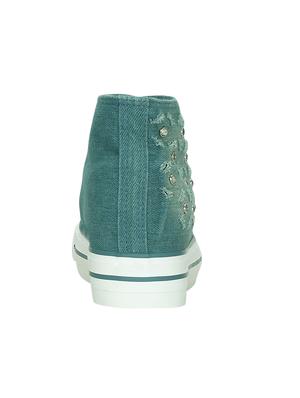 blue canvas laceup sneakers - 13938011 - Standard Image - 3