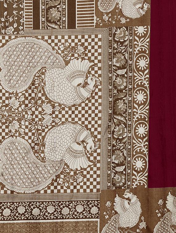 magenta art silk bhagalpuri saree with blouse - 13940415 - Zoom Image - 3