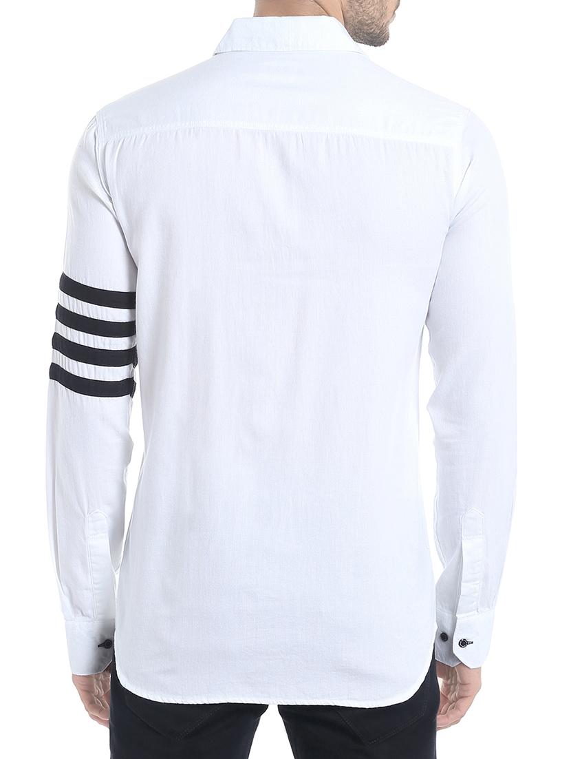white cotton casual shirt - 13940567 - Zoom Image - 3