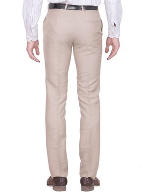 beige cotton blend formal trouser - 13942588 - Standard Image - 3