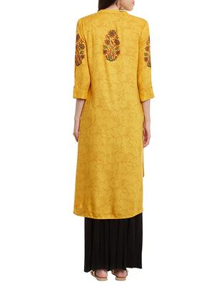 High-low block print kurta - 13947284 - Standard Image - 3