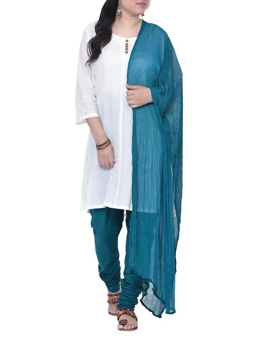 Pintucks solid kurta churidaar suit set - 13947303 - Very Small Image - 1