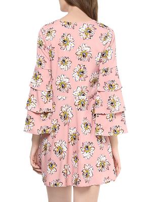 floral print pink skater dress - 13950127 - Standard Image - 3