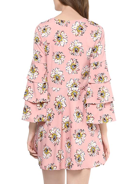 floral print pink skater dress - 13950127 - Zoom Image - 3
