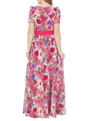 pink polyester gown dress - 13959906 - Standard Image - 3