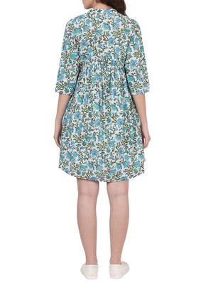 blue printed dress - 13960958 - Standard Image - 3