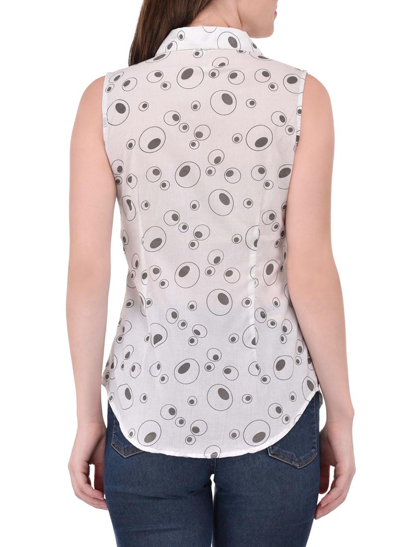 curved hem sleeveless shirt - 13961903 - Zoom Image - 3