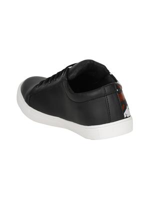 black leatherette lace up sneaker - 13963676 - Standard Image - 3