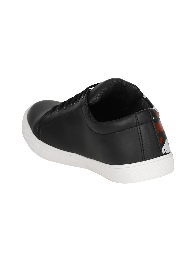 black leatherette lace up sneaker - 13963676 - Zoom Image - 3