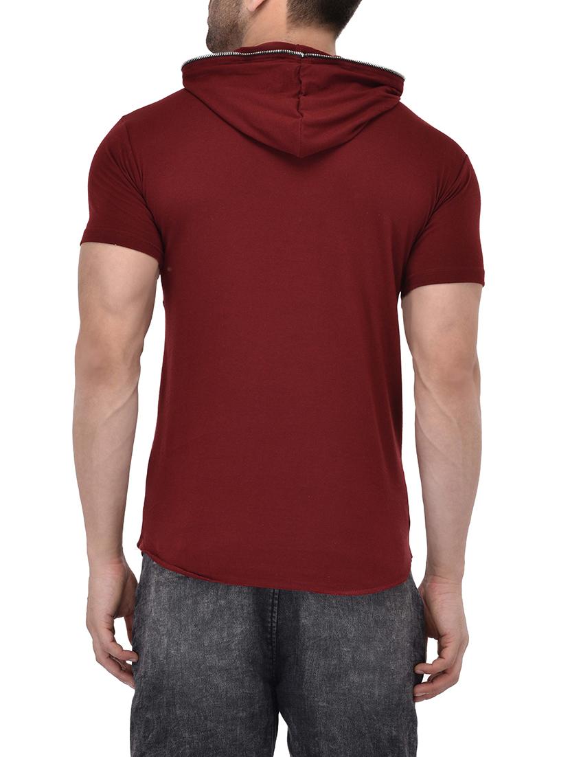 maroon cotton t-shirt - 13979279 - Zoom Image - 3