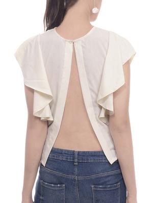 open back ruffle detail top - 13989403 - Standard Image - 3