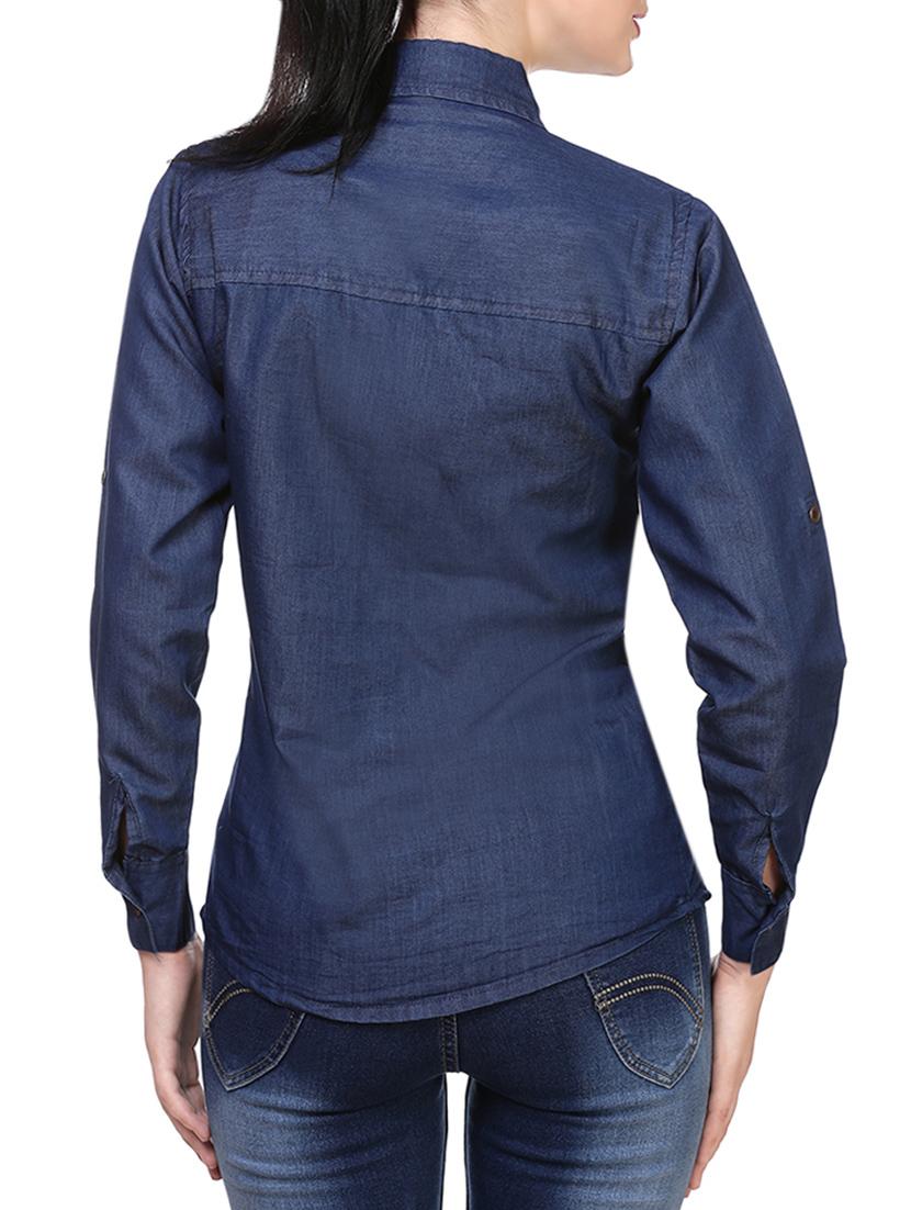 blue denim regular shirt - 13992424 - Zoom Image - 3