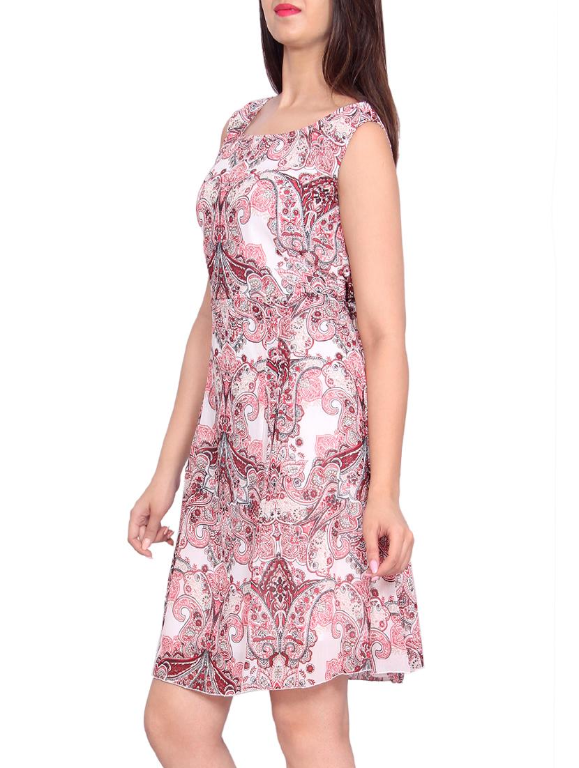pink chiffon A-line dress - 13992484 - Zoom Image - 3