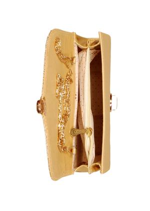 gold leatherette sling bag - 13994686 - Standard Image - 3
