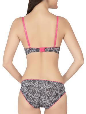 floral print grey bra and panty set - 13996727 - Standard Image - 3