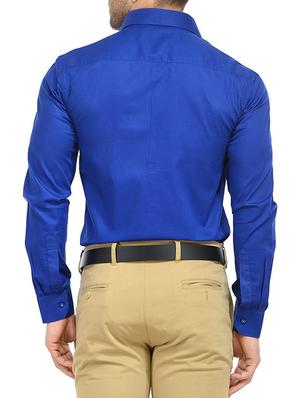 blue cotton formal shirt - 13998051 - Standard Image - 3