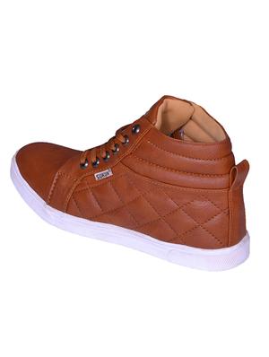tan leatherette lace up sneaker - 13998374 - Standard Image - 3