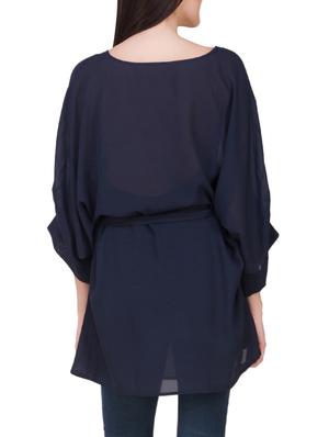 navy blue georgette tunic - 14002455 - Standard Image - 3