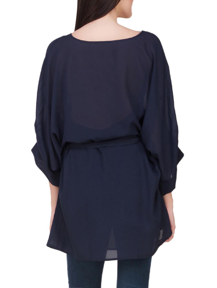 navy blue georgette tunic - 14002455 - Zoom Image - 3