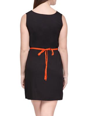 notch neck contrast detail dress - 14005637 - Standard Image - 3