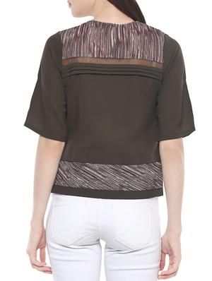 pleat detail printed panel top - 14007894 - Standard Image - 3