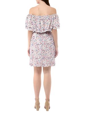 white printed cotton off shoulder dress - 14009118 - Standard Image - 3