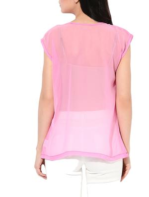pink poly georgette top - 14009348 - Standard Image - 3