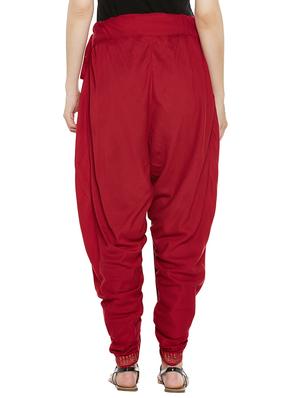 red viscose dhoti salwar salwars - 14010226 - Standard Image - 3