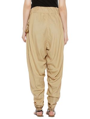 beige viscose dhoti salwar salwars - 14010228 - Standard Image - 3