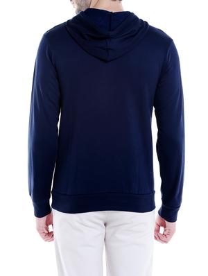 solid navy blue cotton sweatshirt - 14010515 - Standard Image - 3