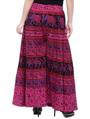 pink cotton printed palazzo - 14010564 - Standard Image - 3