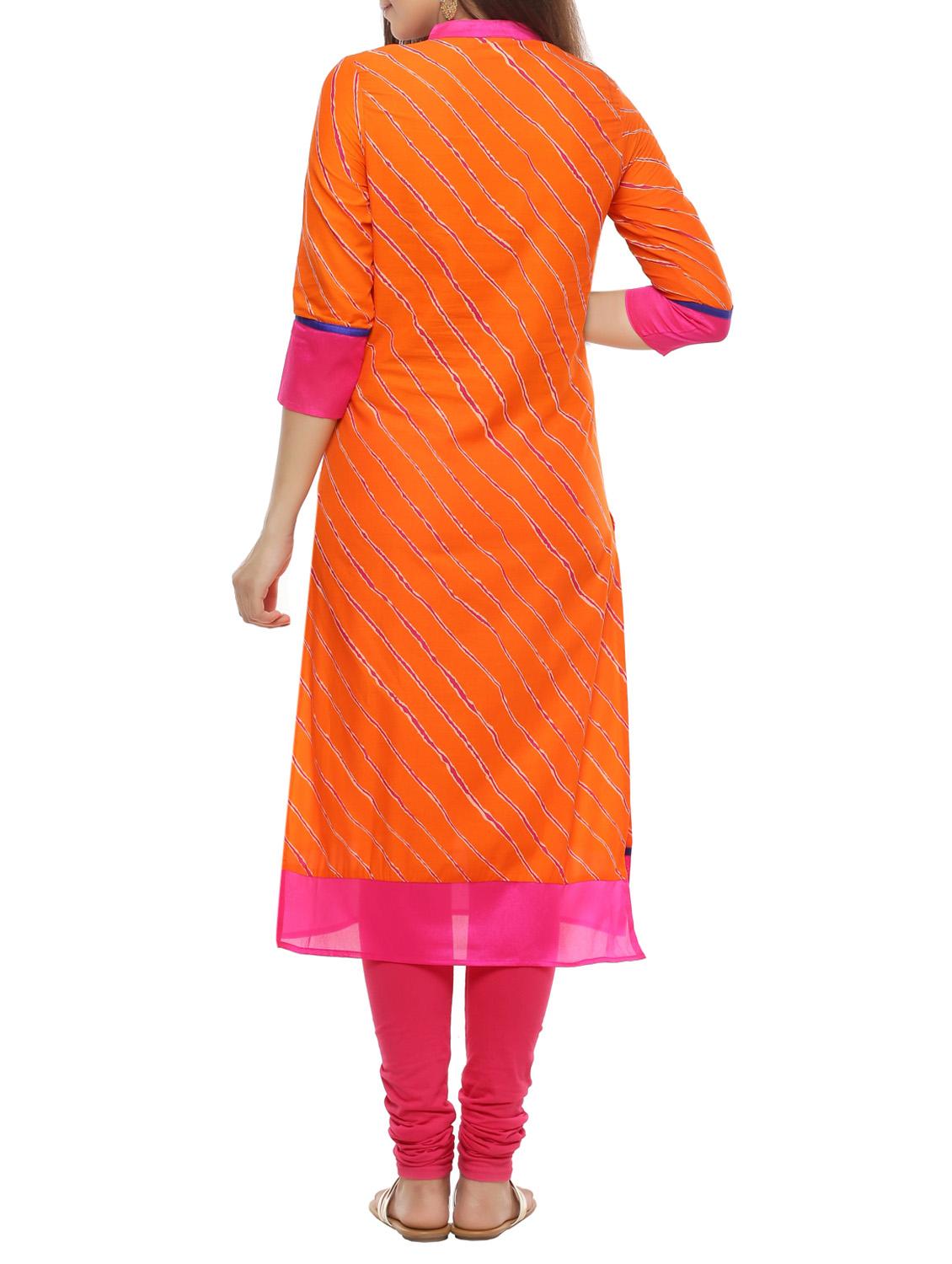 Leheriya straight kurta - 14036805 - Zoom Image - 3