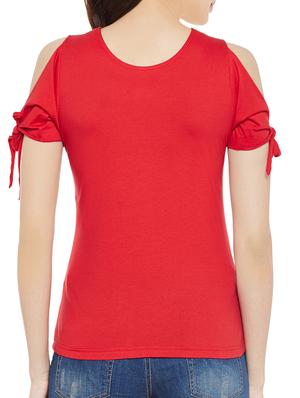 red cotton regular tee - 14038609 - Standard Image - 3