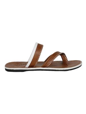 tan leatherette slip on slipper - 14039338 - Standard Image - 3