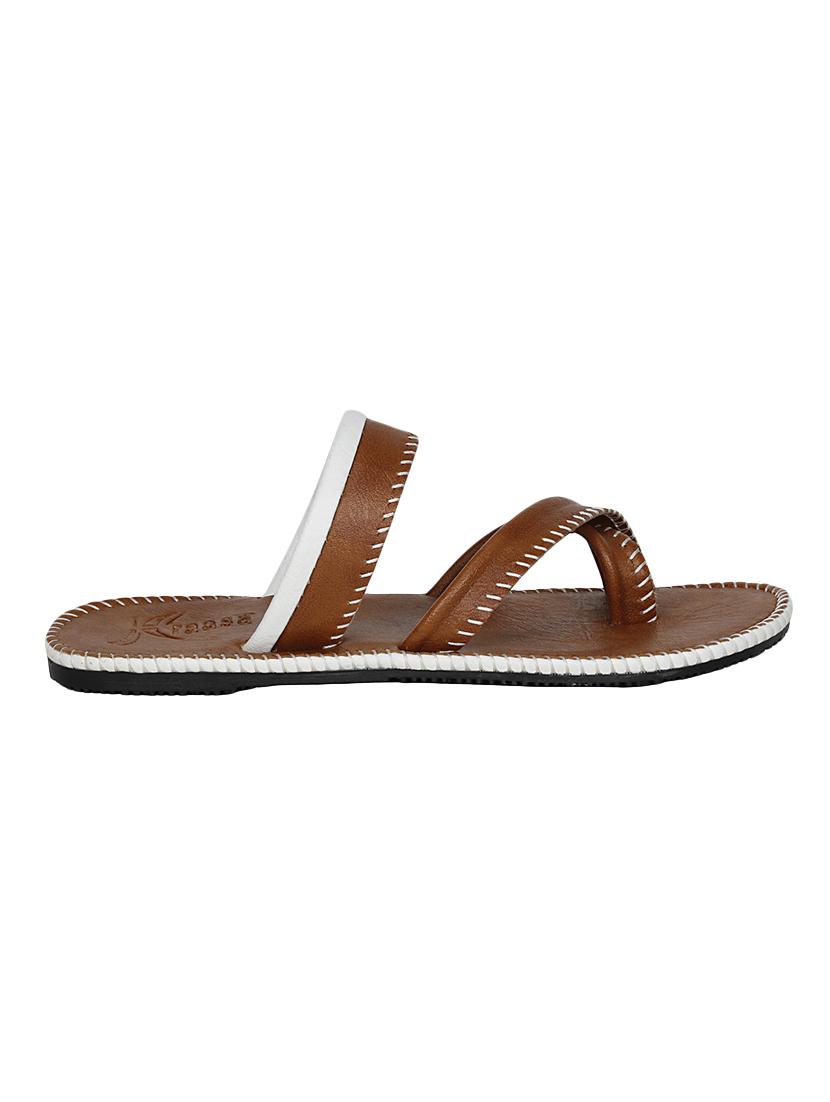 tan leatherette slip on slipper - 14039338 - Zoom Image - 3