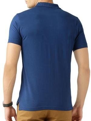 blue polyester polo t-shirt - 14041483 - Standard Image - 3