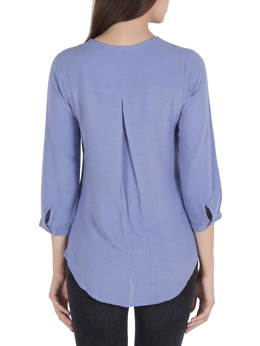 blue viscose regular shirt - 14046594 - Zoom Image - 3