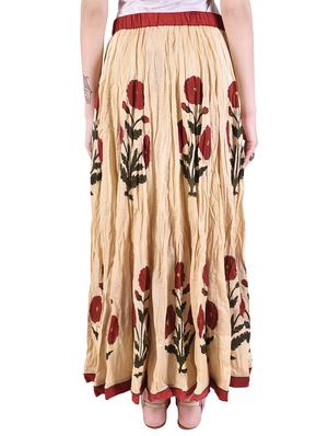 red poppy in desert' printed cotton skirt - 14052032 - Standard Image - 3