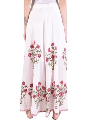 pink lemon red bouquet printed off white pallazo - 14052343 - Standard Image - 3