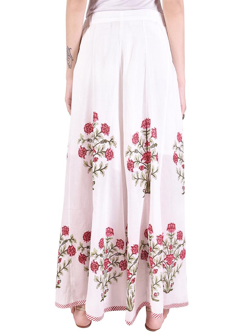 pink lemon red bouquet printed off white pallazo - 14052343 - Zoom Image - 3