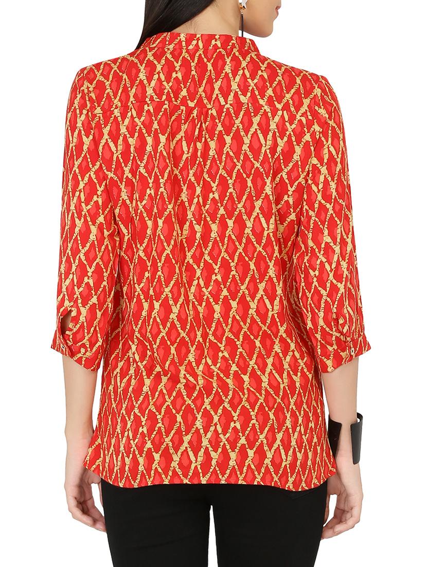 mandarin neck gathered detail top - 14063909 - Zoom Image - 3