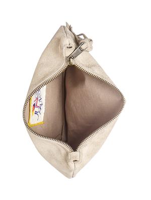 jungli murgi white suede pouch clutch - 14064680 - Standard Image - 3