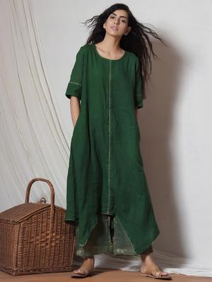 Gota patti asymmetric suit set - 14068699 - Standard Image - 3
