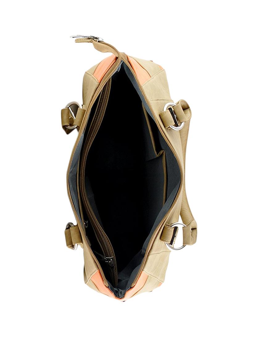 beige leatherette combo handbag - 14068736 - Zoom Image - 3