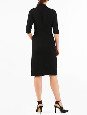 i wear my style black poly cotton shift dress - 14069772 - Standard Image - 3