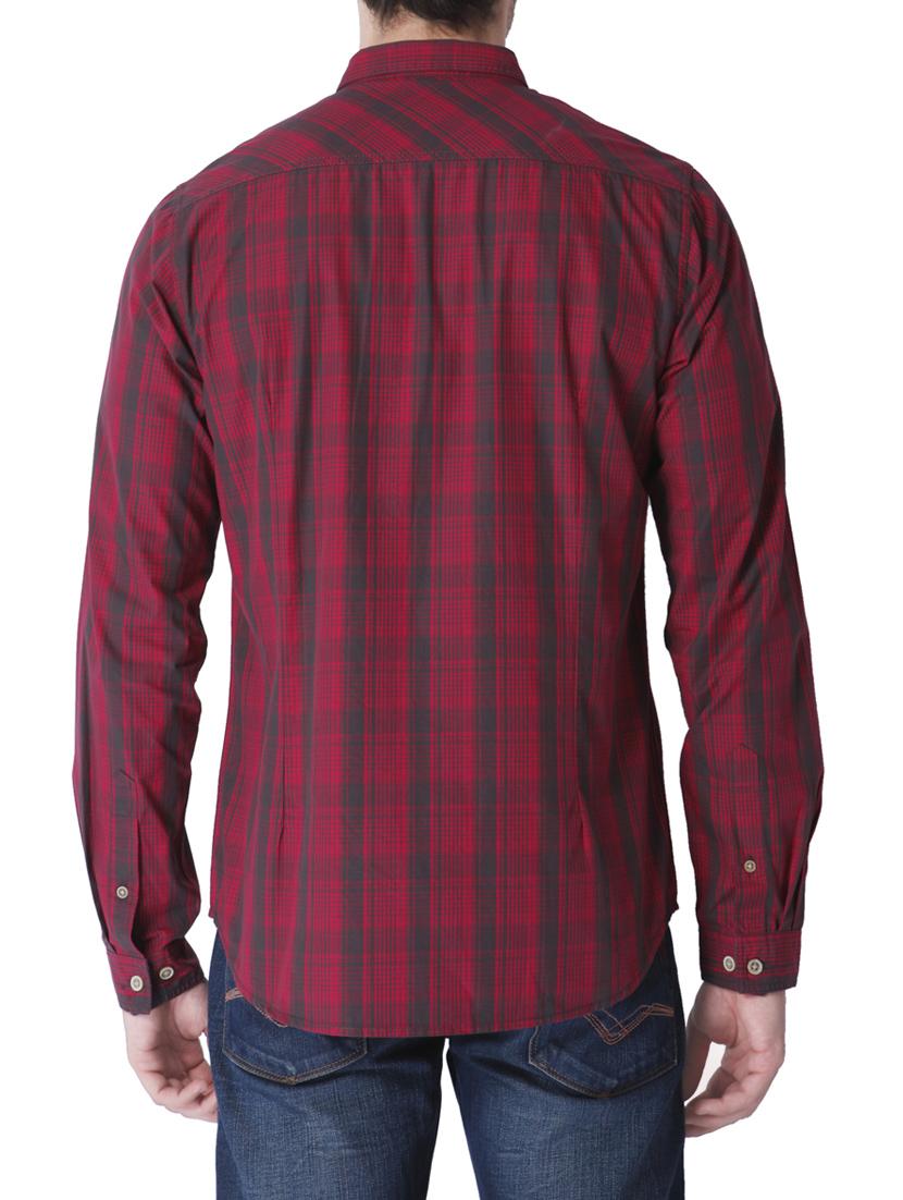 red cotton casual shirt - 14069783 - Zoom Image - 3