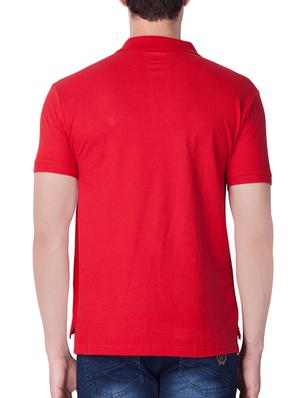red cotton collared tshirt - 14070668 - Standard Image - 3